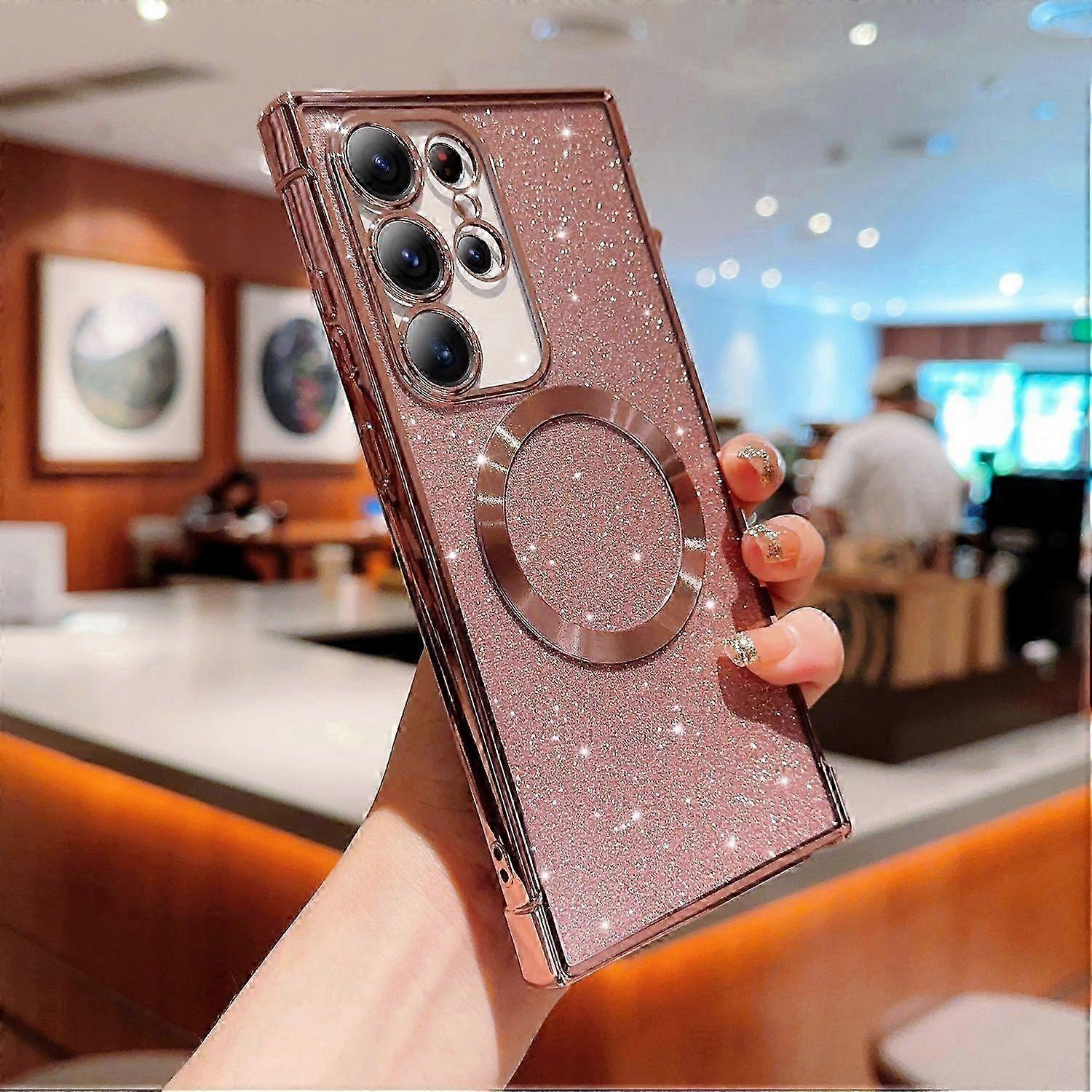 Transparente Glitzerhülle Mit Magnet Für Samsung Galaxy S25 Ultra, Ultradünne Magsafe-magnethülle