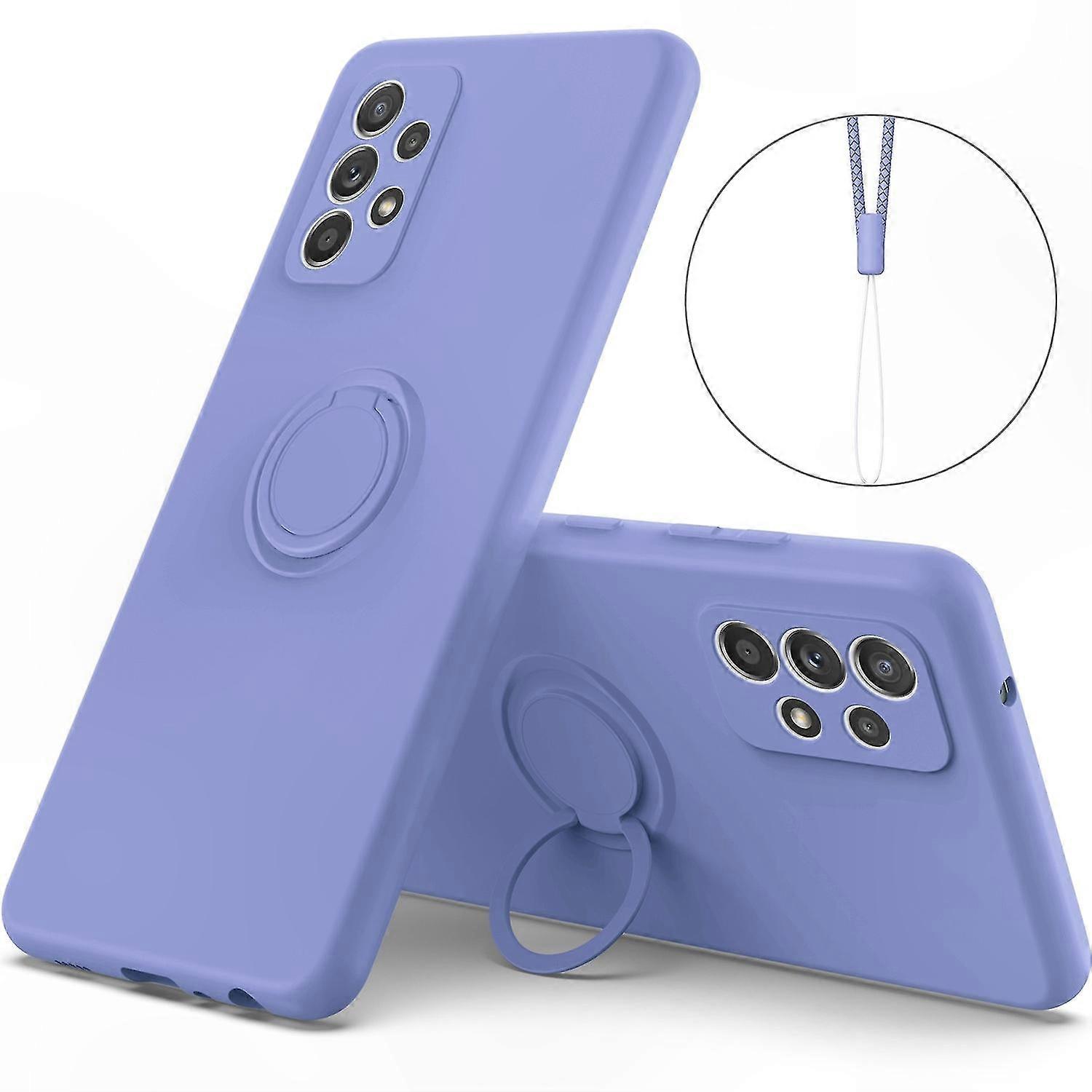 Silikon-handyhülle Mit Fingerring Und Sicherheitskordel Für Samsung Galaxy A53 5g, Weiche Schutzhülle, Rutschfeste Oberfläche, Praktisches Zubehör, Einzelverpackung.