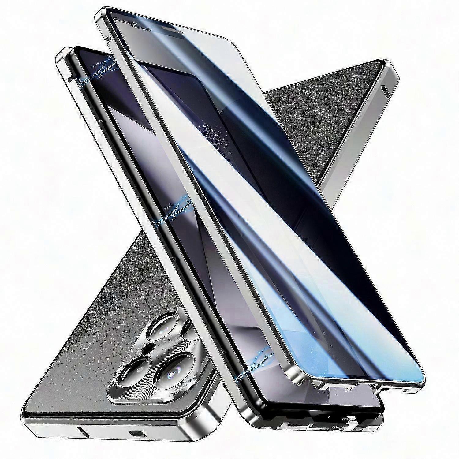 Galaxy S25 Ultra Magnetische Anti-spionage-hülle, Doppelseitiger Displayschutz Aus Gehärtetem Glas, Robuste Hülle Mit Integriertem Magneten, Ultradünne Transparente Hülle