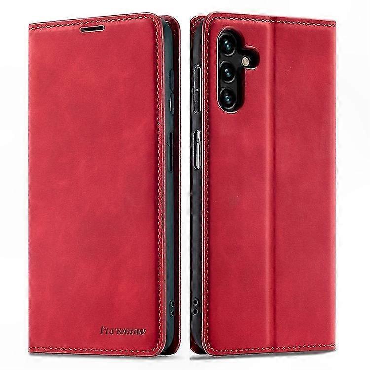 Galaxy A54 5g Lederhülle Mit Kartenfach, Standfunktion Und Soft-touch-oberfläche – Fallschutz, Lederoptik, Robuste Smartphone-hülle