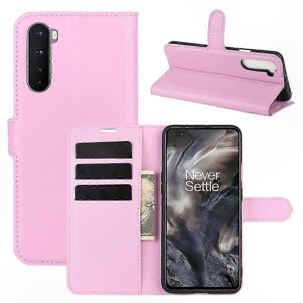 Oneplus Nord Horizontale Klapphülle, Litschi-textur, Kartenhalter, Brieftaschenfunktion Und Integrierter Ständer