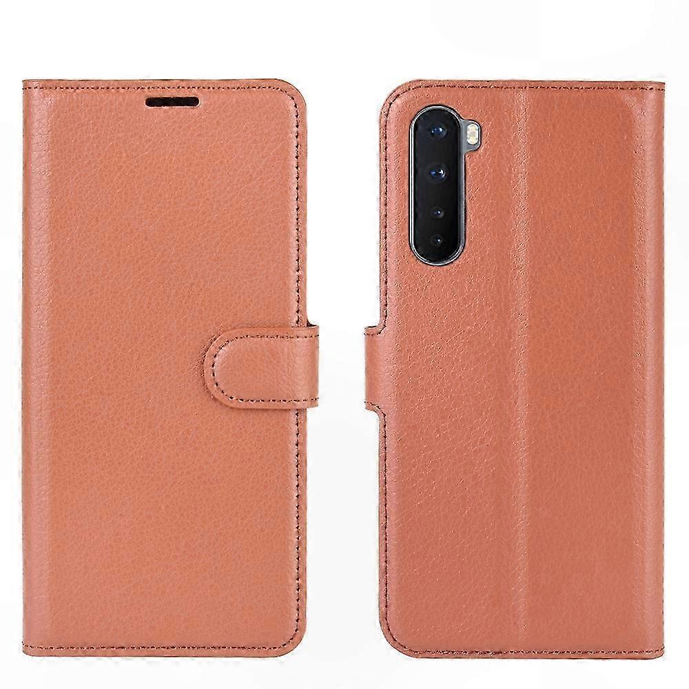 Horizontale Klapphülle Für Oneplus Nord, Litschi-textur, Mit Kartenhalter, Geldbörse Und Integriertem Ständer
