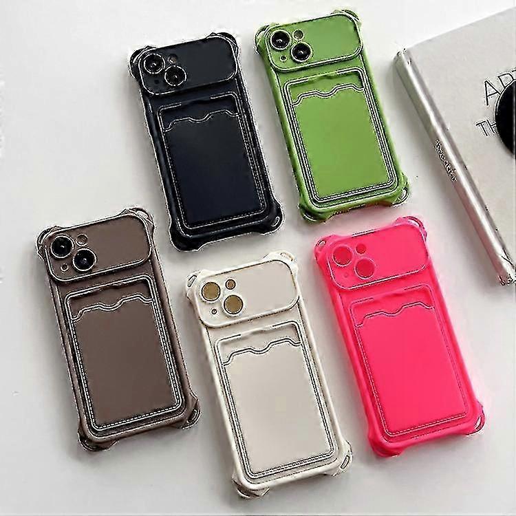Stoßfeste Hülle Aus Mattiertem Tpu Mit Kartenhalter, Kompatibel Mit Iphone 15, Schlanke Und Robuste Schutzhülle, Matte Abdeckung Mit Aufbewahrungsfach, Sicherheitszubehör Für 15-zoll-handys.