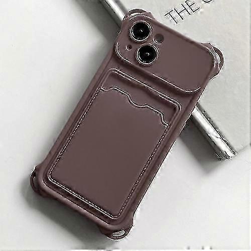 Matte Tpu-hülle Mit Kartenfächern, Stoßfest Für Iphone 15 Und Kompatible Modelle, Stoßfeste Schutzhülle, Matte Oberfläche, Integriertes Portemonnaie
