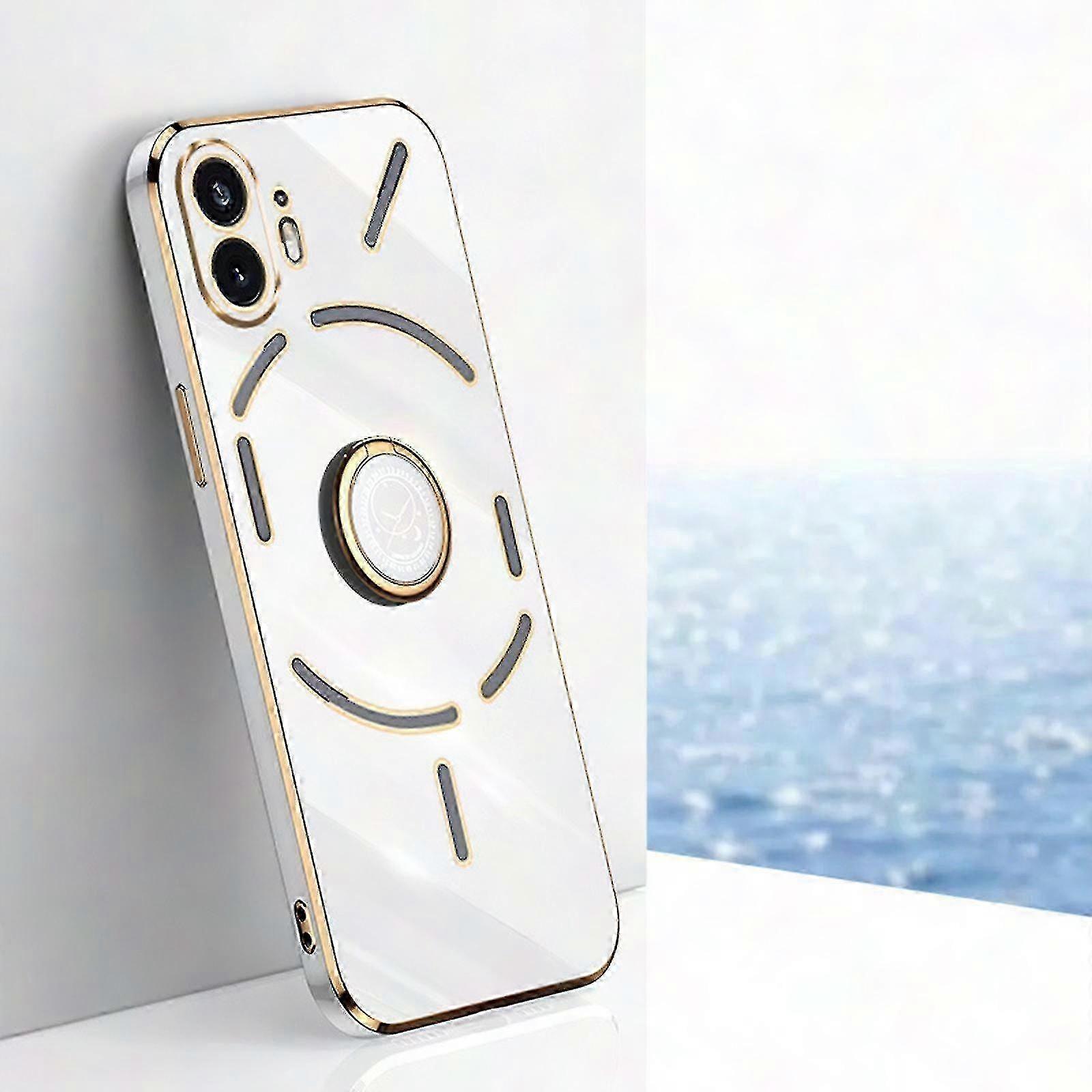Hautfreundliche Hülle Mit Ringständer Für Das Nothing Phone 2, Schlanke, Rutschfeste Schutzhülle, Leichter Schutz, Kompatibel Mit Np2, Strukturierte Oberfläche, Integrierter Ständer, Minimalistisches