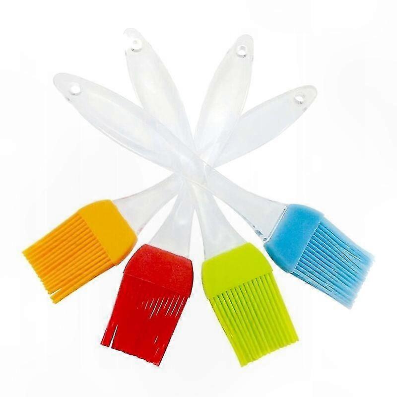 4-teiliges Silikonpinselset Mit Transparentem Griff, 21 Cm, Verschiedene Farben, Küchenset