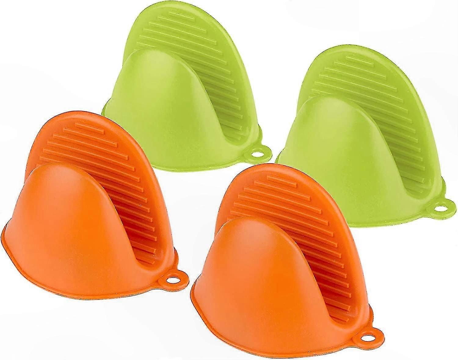 Set Mit 4 Hitzebeständigen Silikon-ofenhandschuhen, Mini-kochhandschuhen Mit Anti-rutsch-funktion, Flexibler Und Langlebiger Gebäckzange, Hübsch Und Praktisch