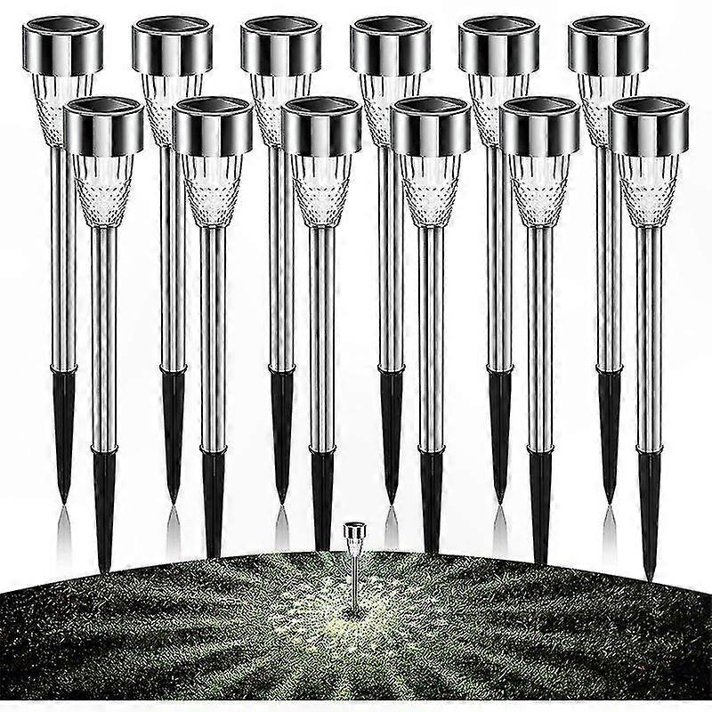 Set Mit 12 Solar-gartenleuchten, Wasserdicht, Helle Außenbeleuchtung, Wegbeleuchtung, Ideal Für Terrasse Und Rasen