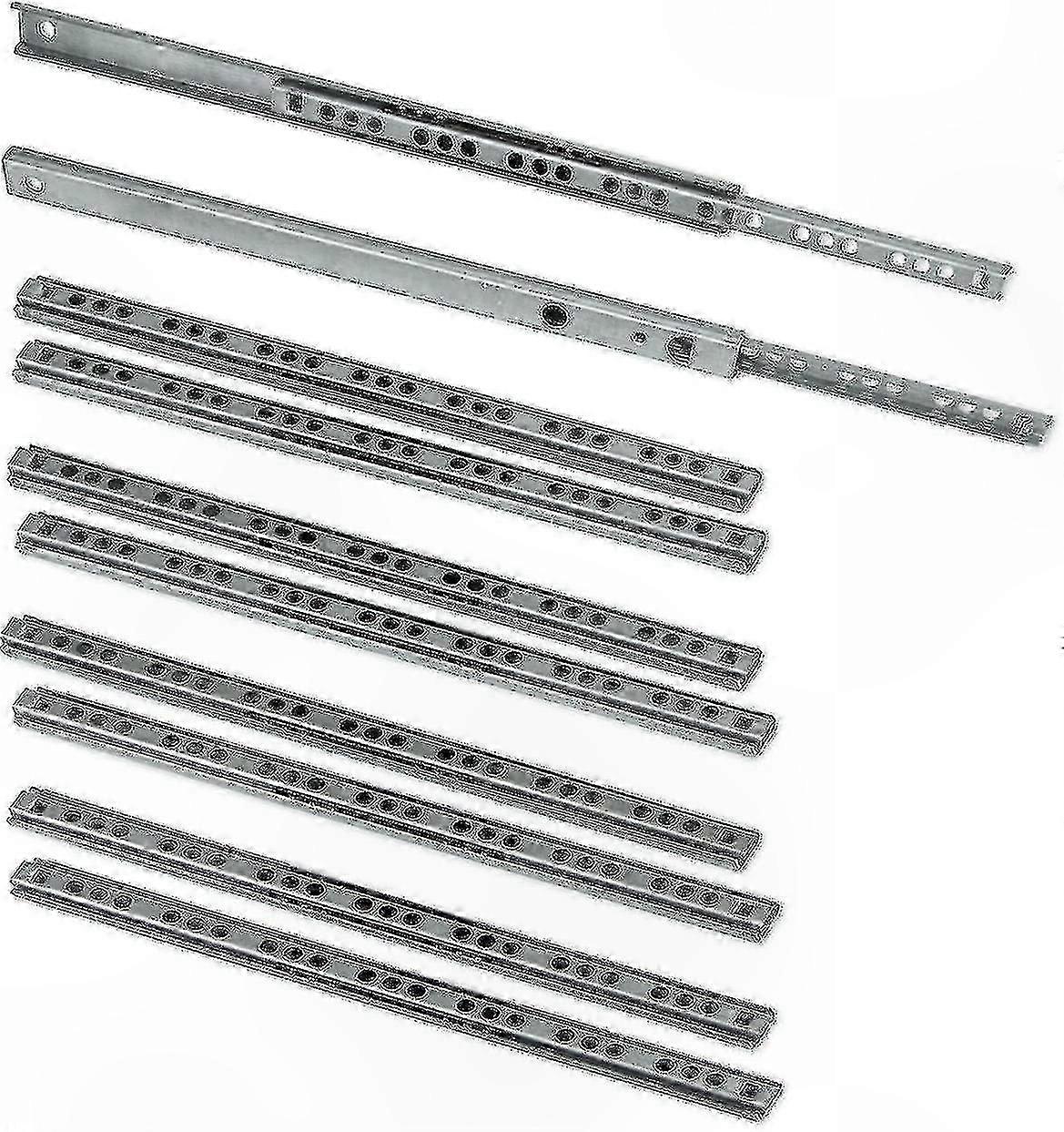 5 Paar (10 Stück) Schubladenschienen, 17 Mm X 278 Mm, Verzinkte Stahlkugellagerschienen
