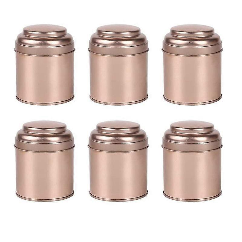 6 Teekannen Aus Metall Mit Doppelten, Luftdichten Deckeln (roségold) - Auslaufsichere Vorratsdosen, 6er-set Behälter Für Aufgüsse Und Gewürze