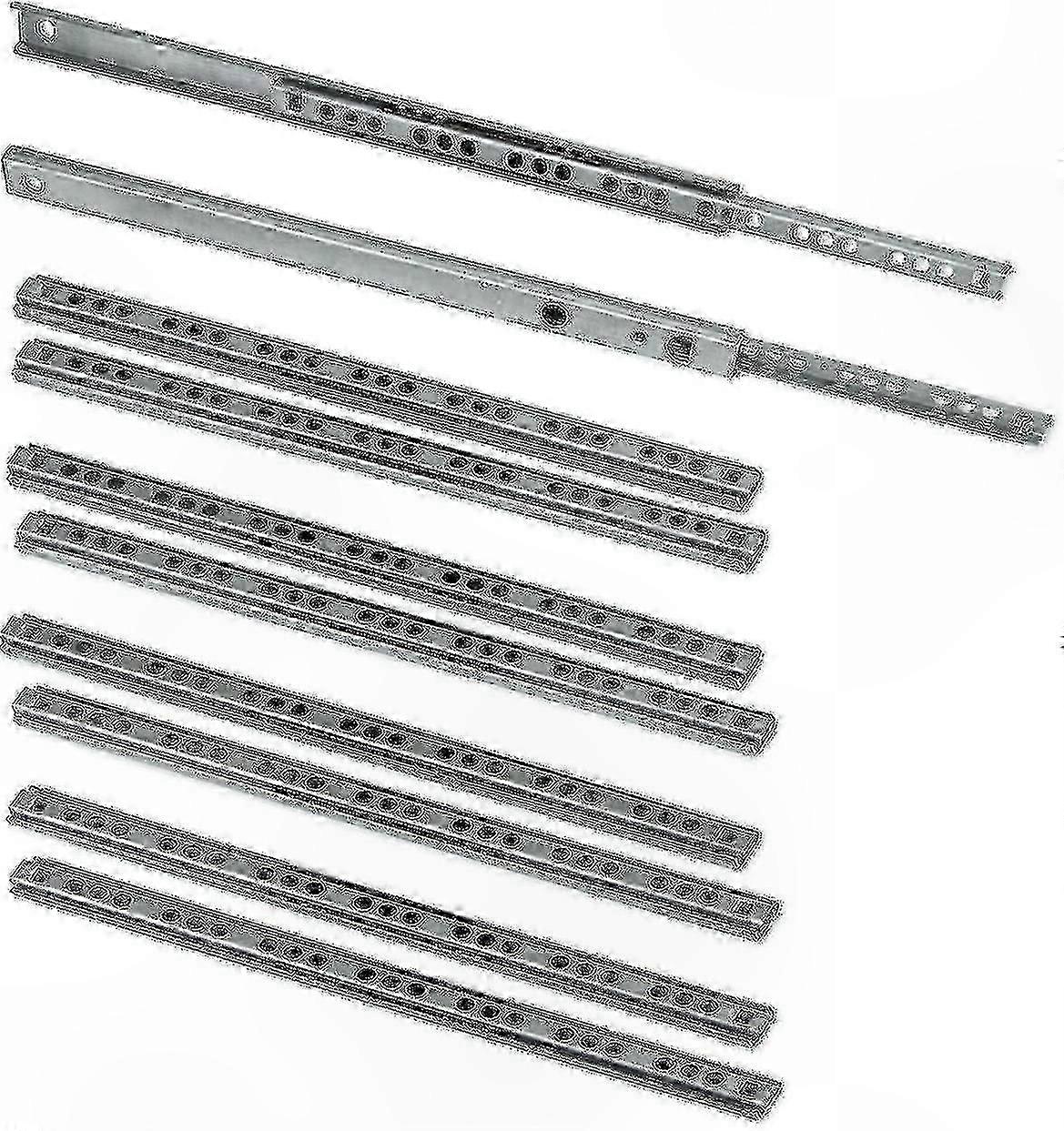 Kugelgelagerte Schubladenschienen, 5 Paare (10 Stück), Verzinkte Stahlschienen, 17 Mm X 278 Mm, Leichtgängige Und Geräuscharme Führungsschienen.