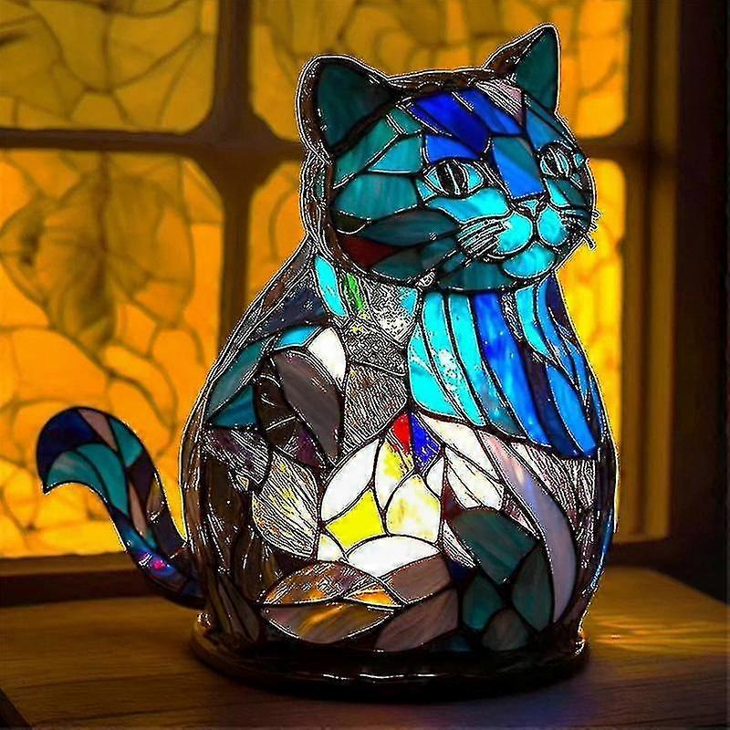 Dekorative Lampe Aus Farbigem Kunstharz Mit Tierfigur Zur Tischbeleuchtung, Elegante Ergänzung Der Inneneinrichtung