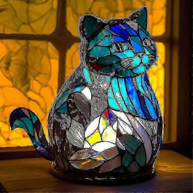 Bunte Elefanten-stehlampe Aus Kunstharz, Wohnaccessoire Im Tiffany-stil