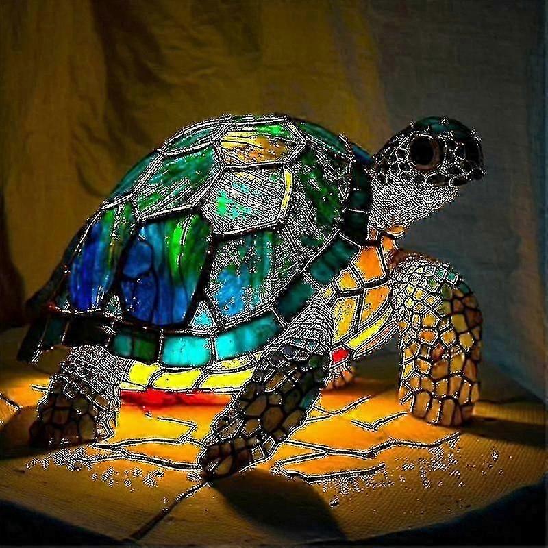 Bunte Elefanten-tischlampe Aus Kunstharz, Inneneinrichtung Im Tiffany-stil, Elegante Leuchte Für Wohn- Und Schlafzimmer.