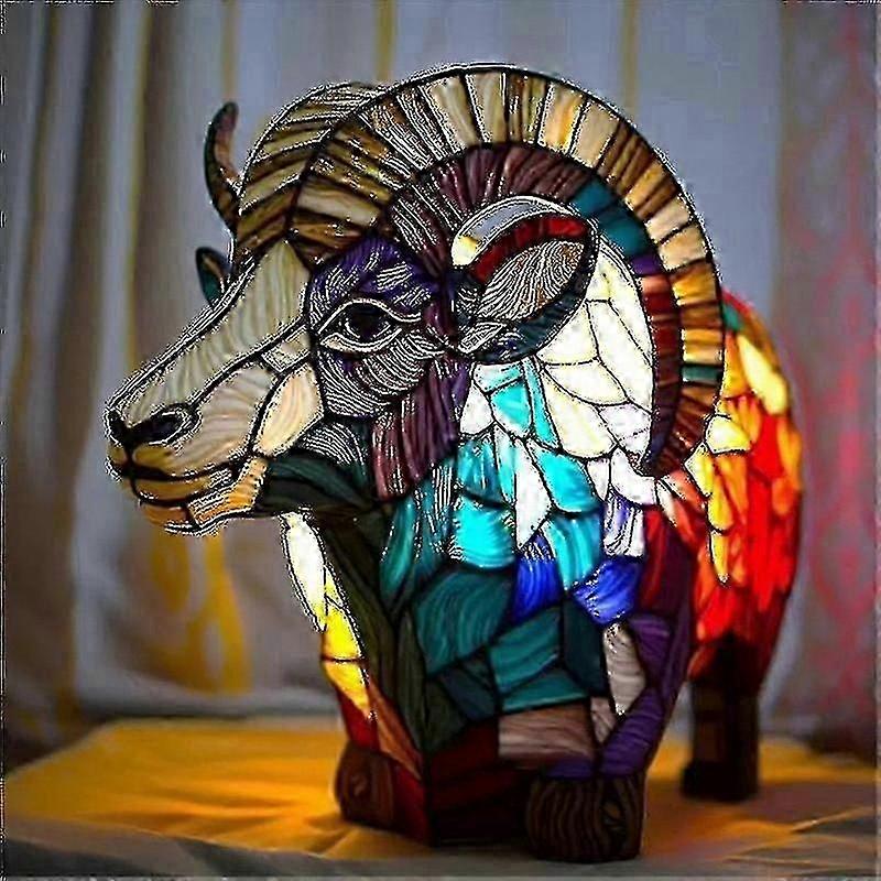 Bunte Elefanten-tischlampe Aus Kunstharz, Wohnaccessoire Im Tiffany-stil, Handgefertigtes Nachtlicht, Elegantes Design Für Wohn- Und Schlafzimmer