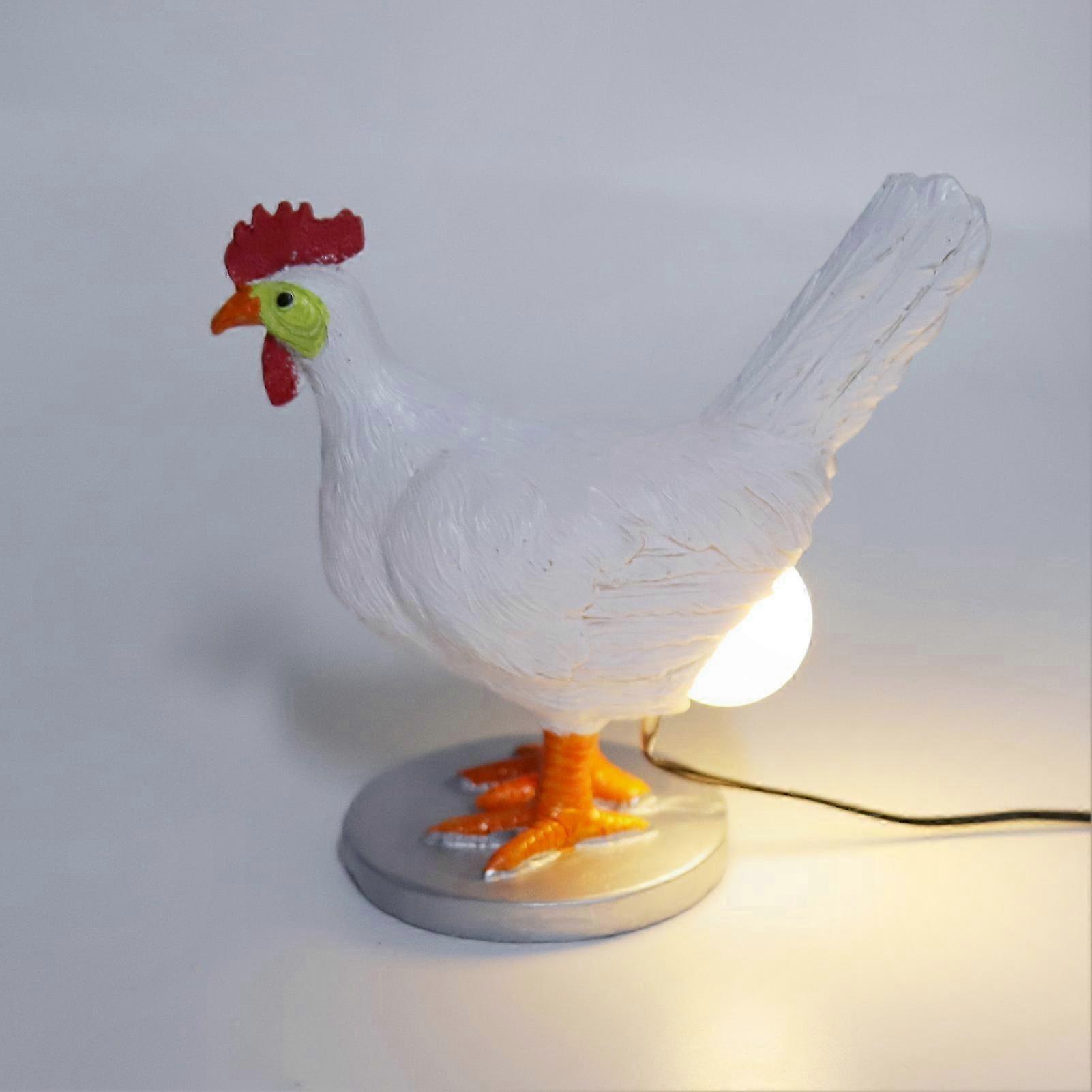 Dekorative Tischleuchte Aus Kunstharz, Henne Mit Ei, Lustiges Usb-nachtlicht, 16 Cm Hoch, Warme Tischlampe Für Stimmungsvolles Wohnambiente.