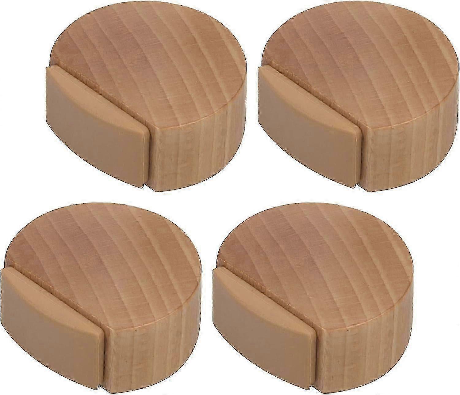 Selbstklebender Türstopper Aus Holz Für Fußböden – Elegantes Und Dezentes Design – 4er-pack (natur-buche-optik)