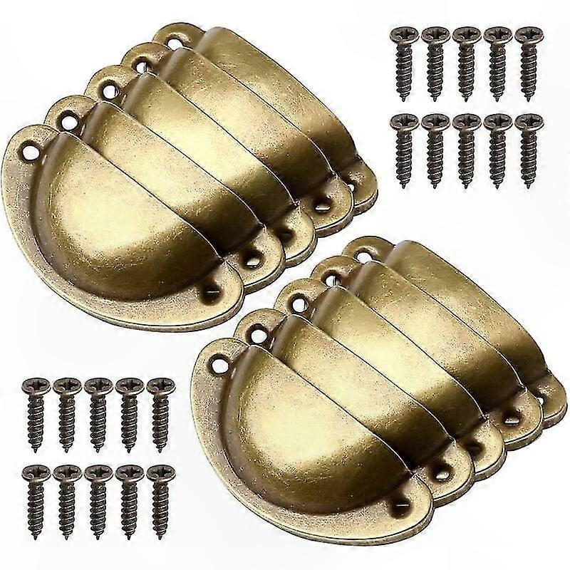 Vintage-möbelgriffe Aus Muscheln, Set Mit 10 Gebogenen Retro-türknöpfen Aus Eisen, Inklusive 20 Schrauben, Ideal Für Küche Und Möbel