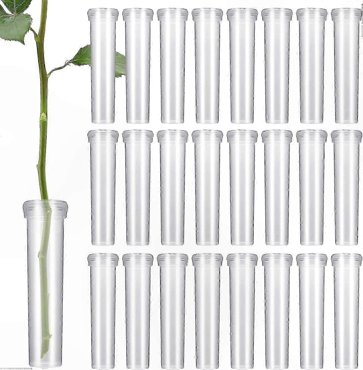 Transparente Blumenröhrchen Mit Kappen, Wiederverwendbar, 7 Cm, Robust Für Blumenarrangements, 100er-packung