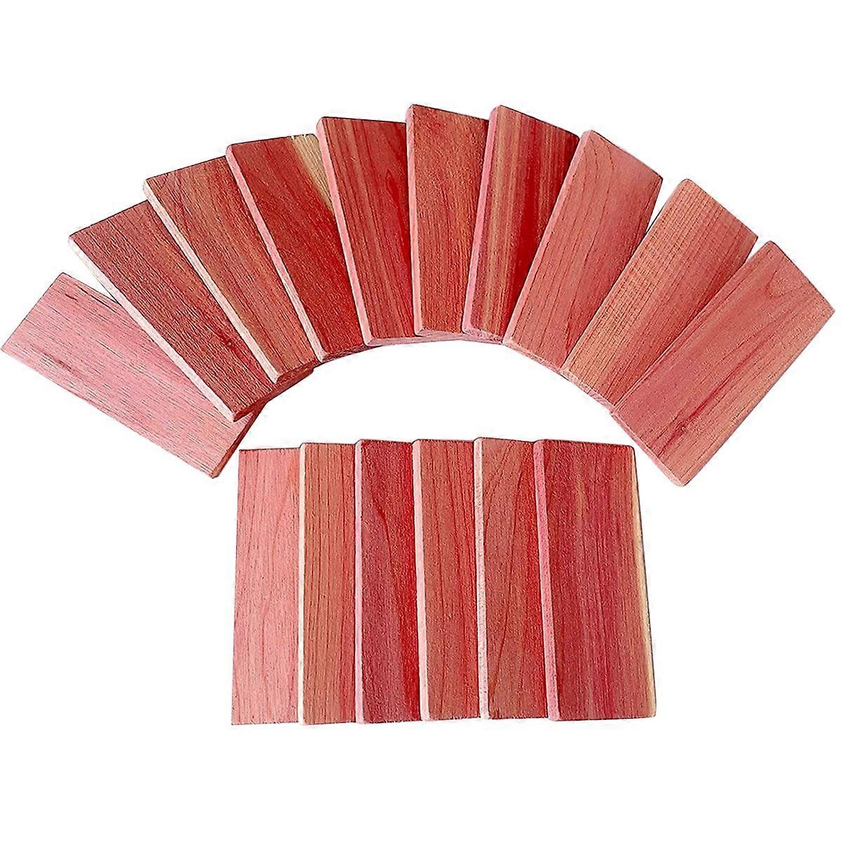 Set Aus 16 Roten Zedernholzblöcken Für Schränke, Natürlicher Schutz Für Wäsche Und Stauräume, Desodorierend Und Mottenabweisend, Ideal Für Kleiderschränke Und Schubladen