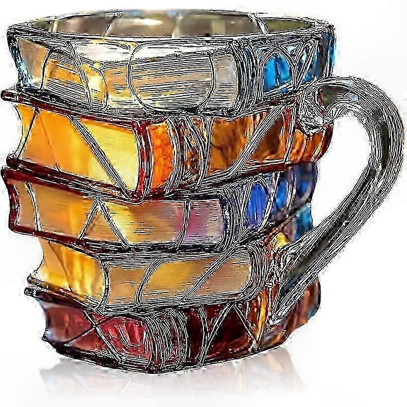 Handbemalter Keramikbecher, Einzigartiges 3d-buchdesign, Ideales Geschenk Für Literaturliebhaber, Origineller Künstlerbecher.