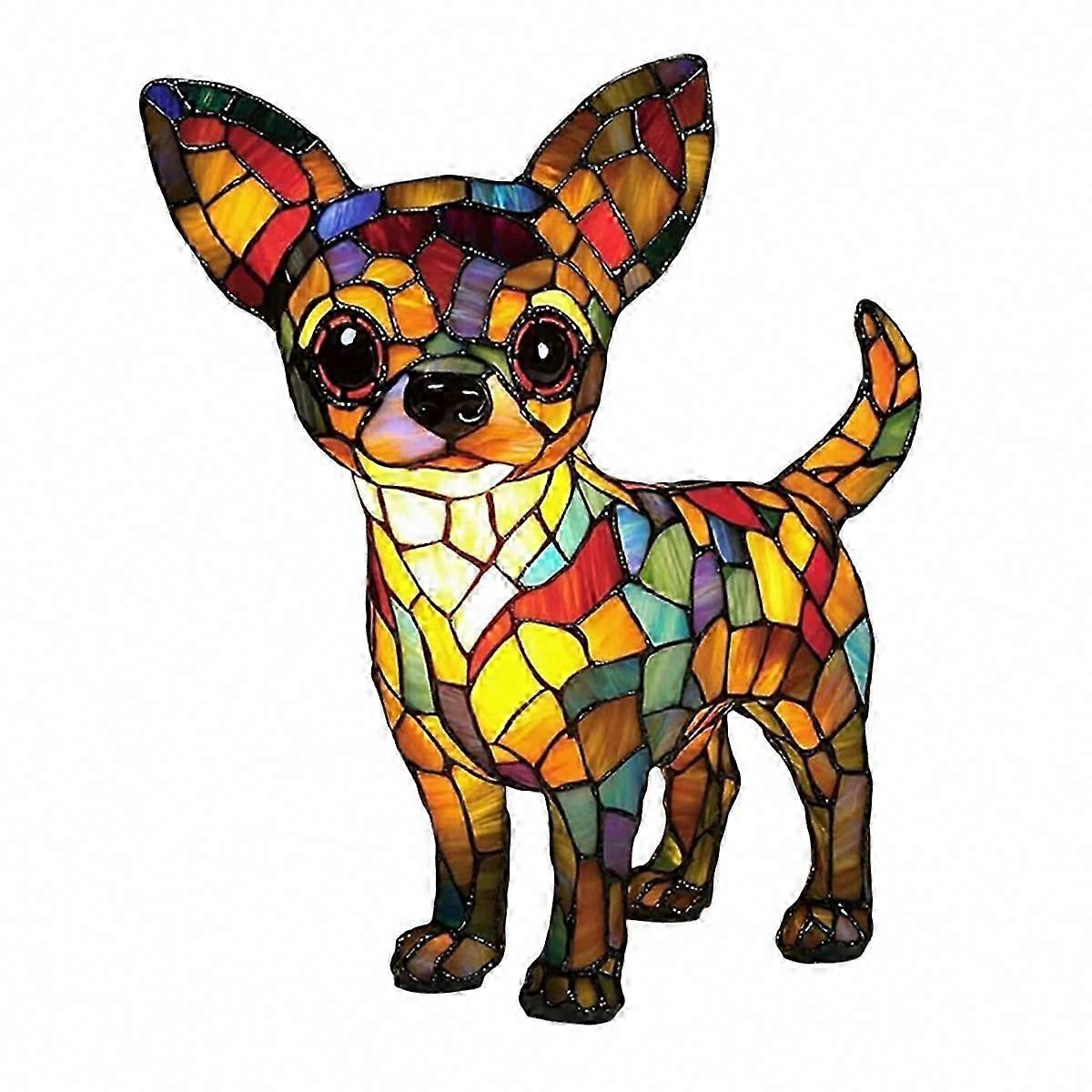 Retro-tischleuchte Aus Kunstharz Mit Chihuahua-motiv – Getöntes, Künstlerisches Nachtlicht Für Tierliebhaber