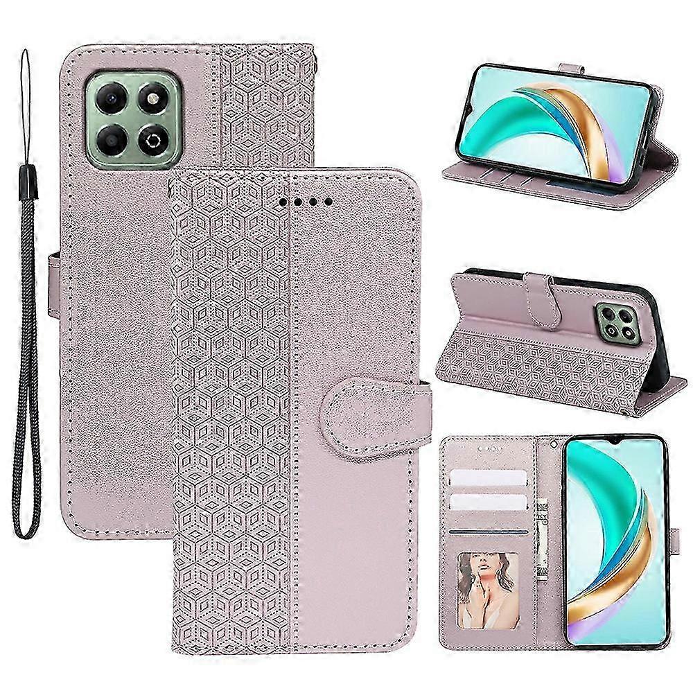 Kratzfeste Lederhülle Mit Rautenmuster Für 4g-handys, Elegantes Druckdesign, Robuster Schutz Und Edles Design