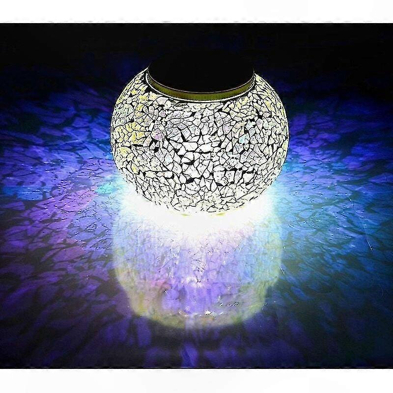 Solarbetriebene Led-mosaiklampe, 7-farbige Ambientebeleuchtung Für Partys, Abende Und Dekoration