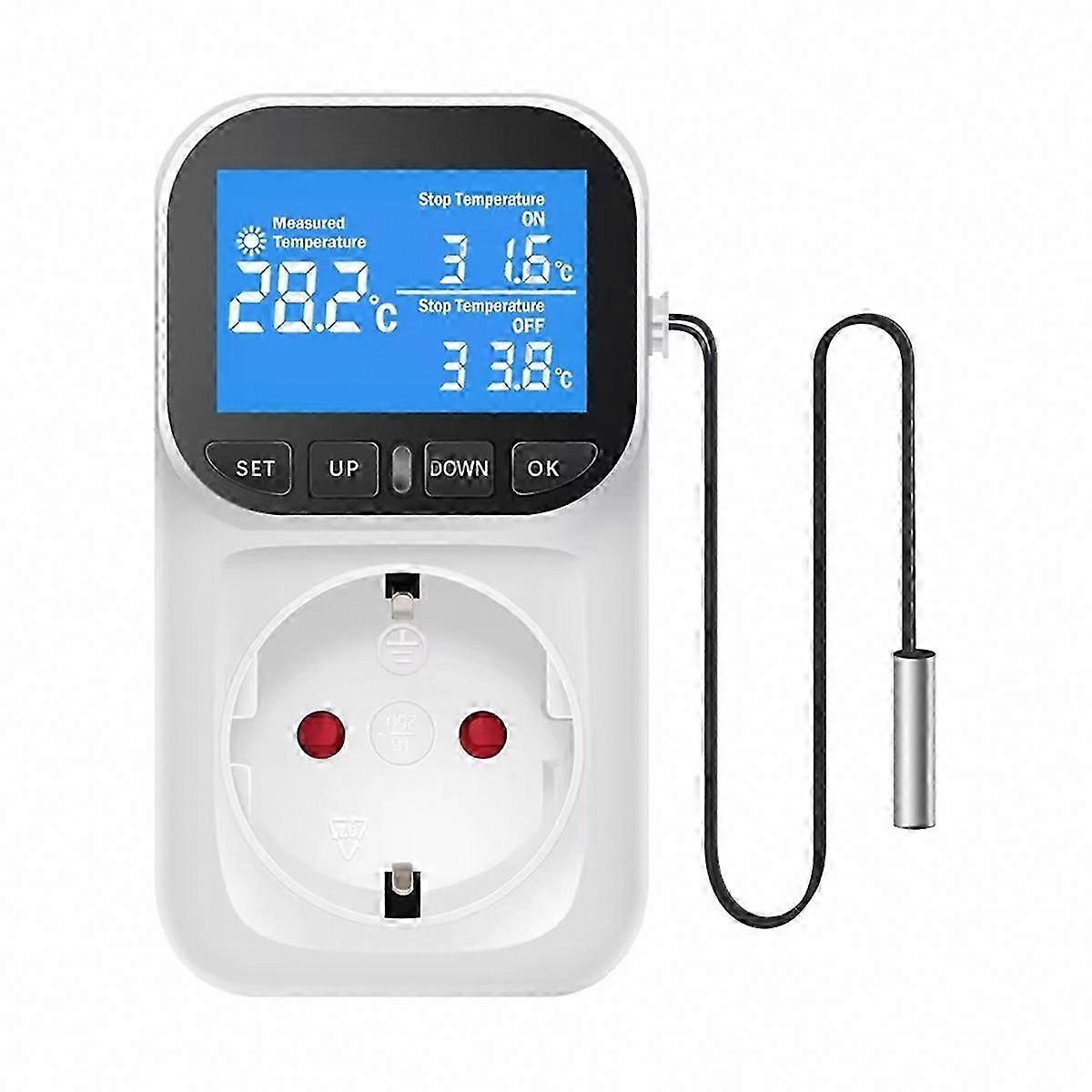 Digitaler Stecker-thermostatregler Mit Zeitfühler Und Sensor Für Heizung Und Kühlung