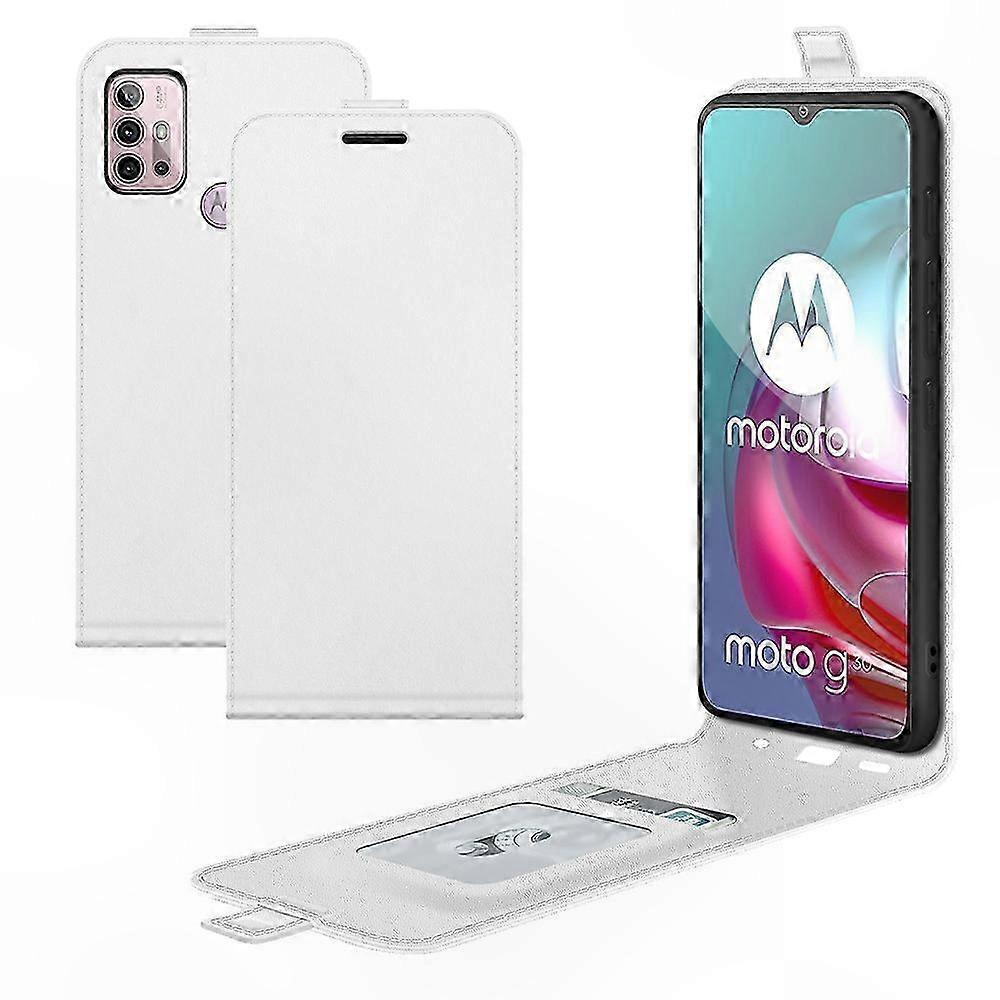 Vertikale Klapphülle Aus Leder Mit Kartenfach Und Fotofenster Für Moto G30/g10, R64, Strukturiertes Muster, Genarbte Oberfläche, Stilvolle Schutzhülle
