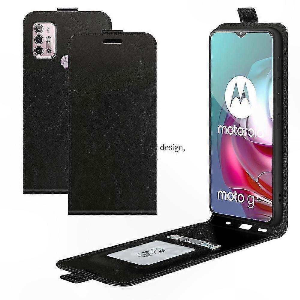 Vertikale Klapphülle Aus Leder Mit Kartenfach Und Fotofenster Für Moto G30/g10, Strukturiertes Muster R64, Robuste Schutzhülle