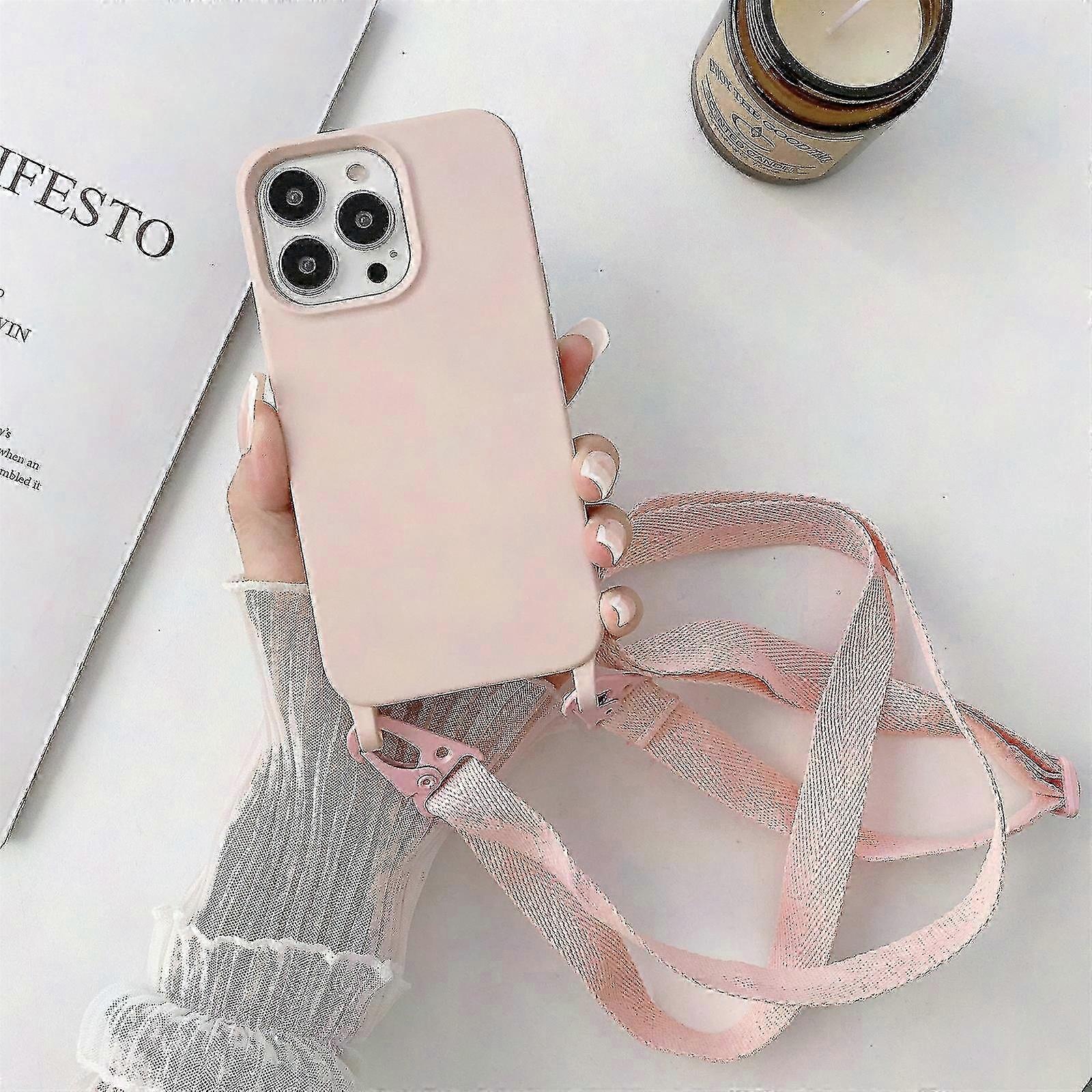 Silikonhülle Mit Breitem Nackenband Für Iphone 13, Weiche, Stoßfeste Hülle Mit Verstellbarem Band, Schutz Im Alltag, Praktisches Zubehör Für Das Iphone 13, Schlanke Und Leichte Schutzhülle