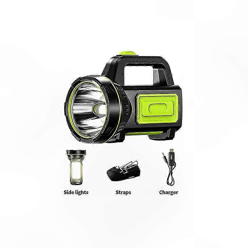 Wiederaufladbare Led-taschenlampe Mit Seitenlicht, Wasserdichte Campinglampe Für Outdoor-abenteuer, Unverzichtbar Für Die Notfallausrüstung (mit Seitenlicht)