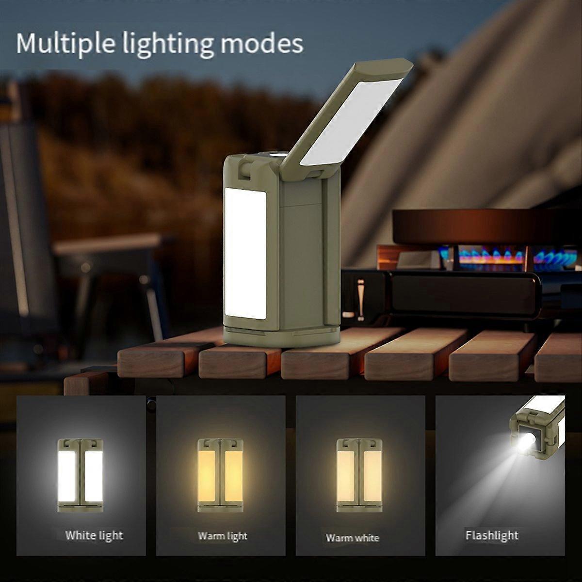 Faltbare, Wiederaufladbare Campinglampe, 14000mah Led Für Den Outdoor-einsatz, Tragbare Outdoor-beleuchtung, Wanderlampe Mit Eingebautem Akku, Kompakte Reiselaterne