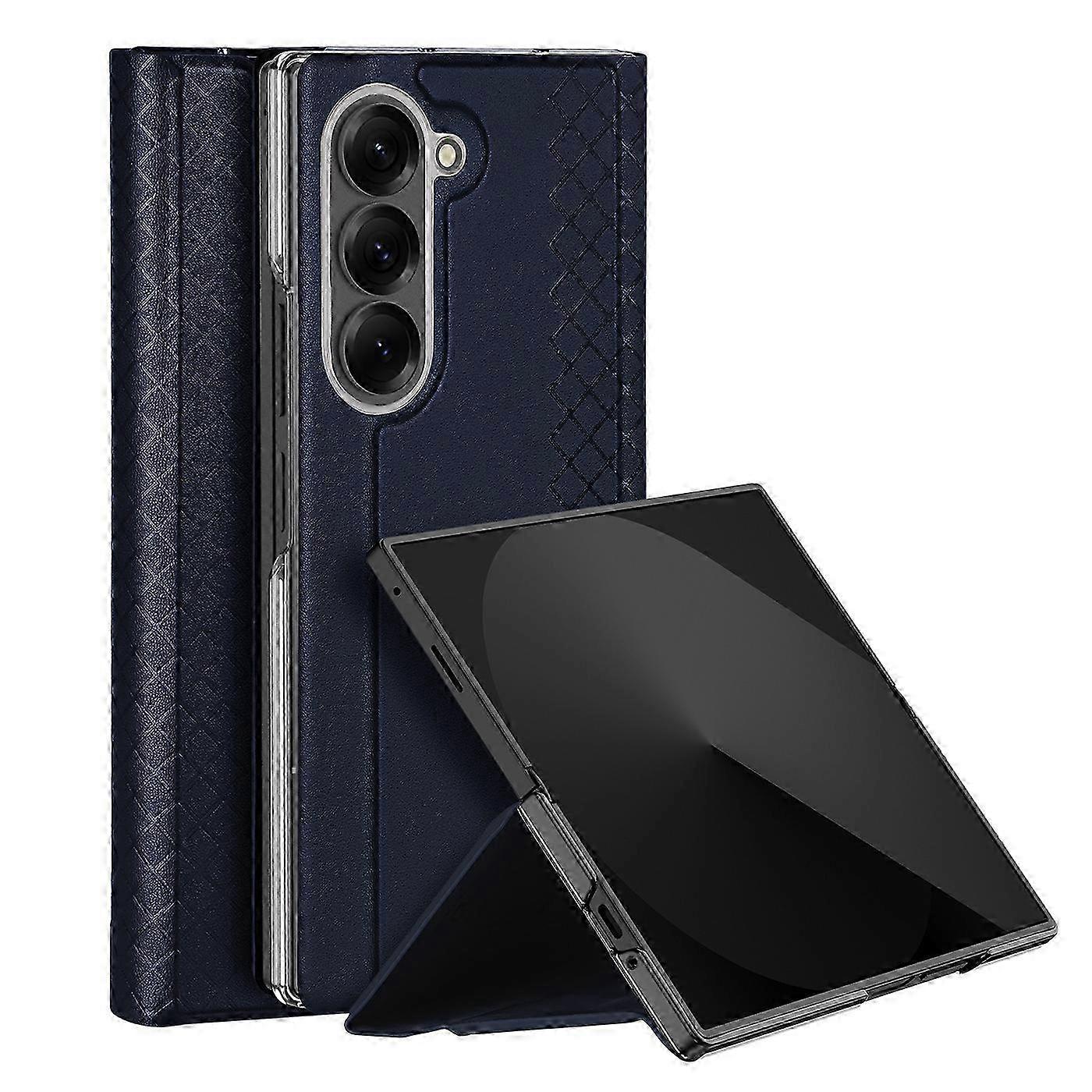 Leder- Und Polycarbonat-hülle Mit Ständer Für Galaxy Z Fold7 5g, Elegante Hartschale, Robuster Schutz, Hochwertige Verarbeitung, Kompatibel Mit Faltgeräten, Praktisches Zubehör Für Den Täglichen Gebra
