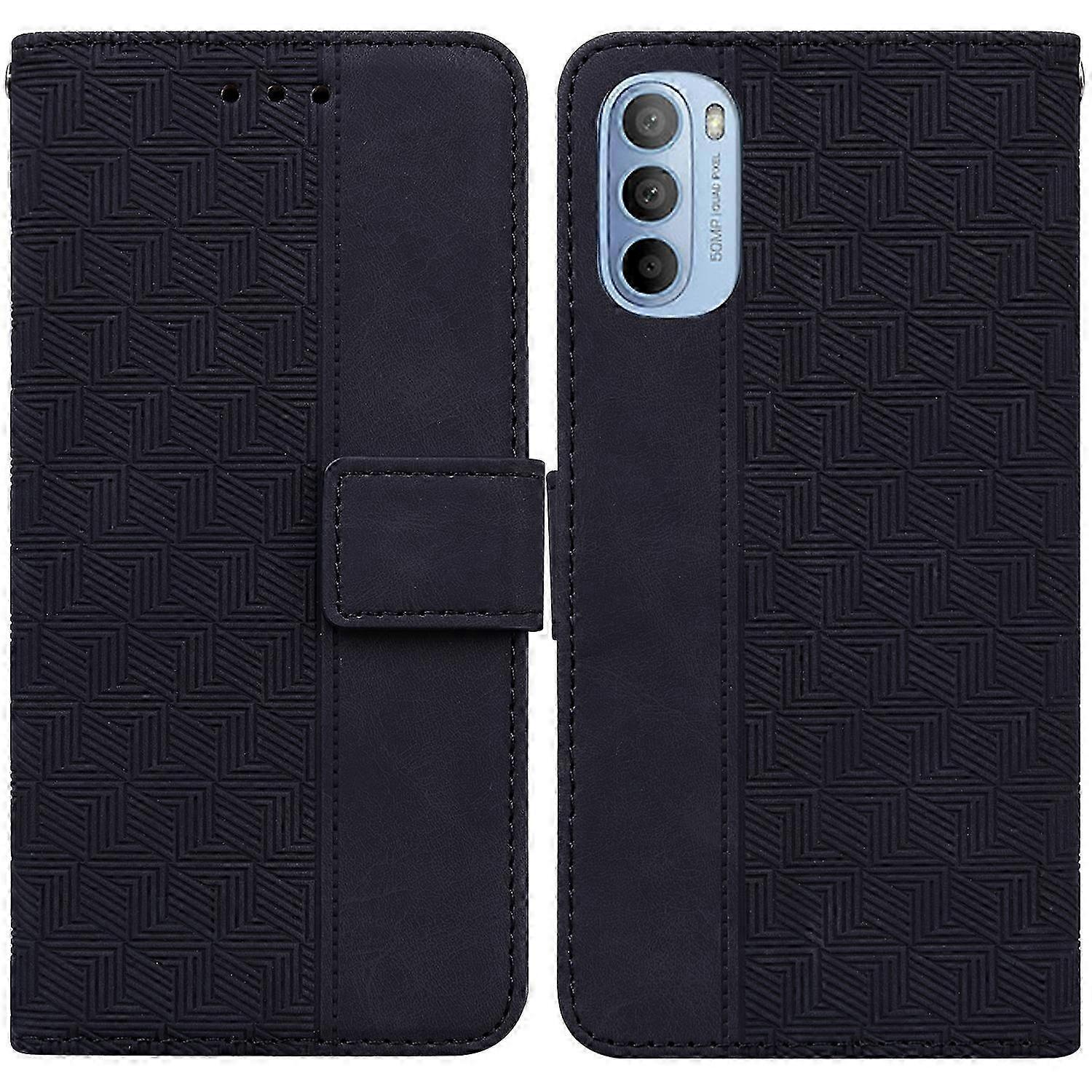 Lederhülle Für Moto G31/g41, Geprägtes Geometrisches Muster, Robuste Und Elegante Hülle, Hochwertige Verarbeitung, Zuverlässiger Schutz, Edles Smartphone-zubehör.