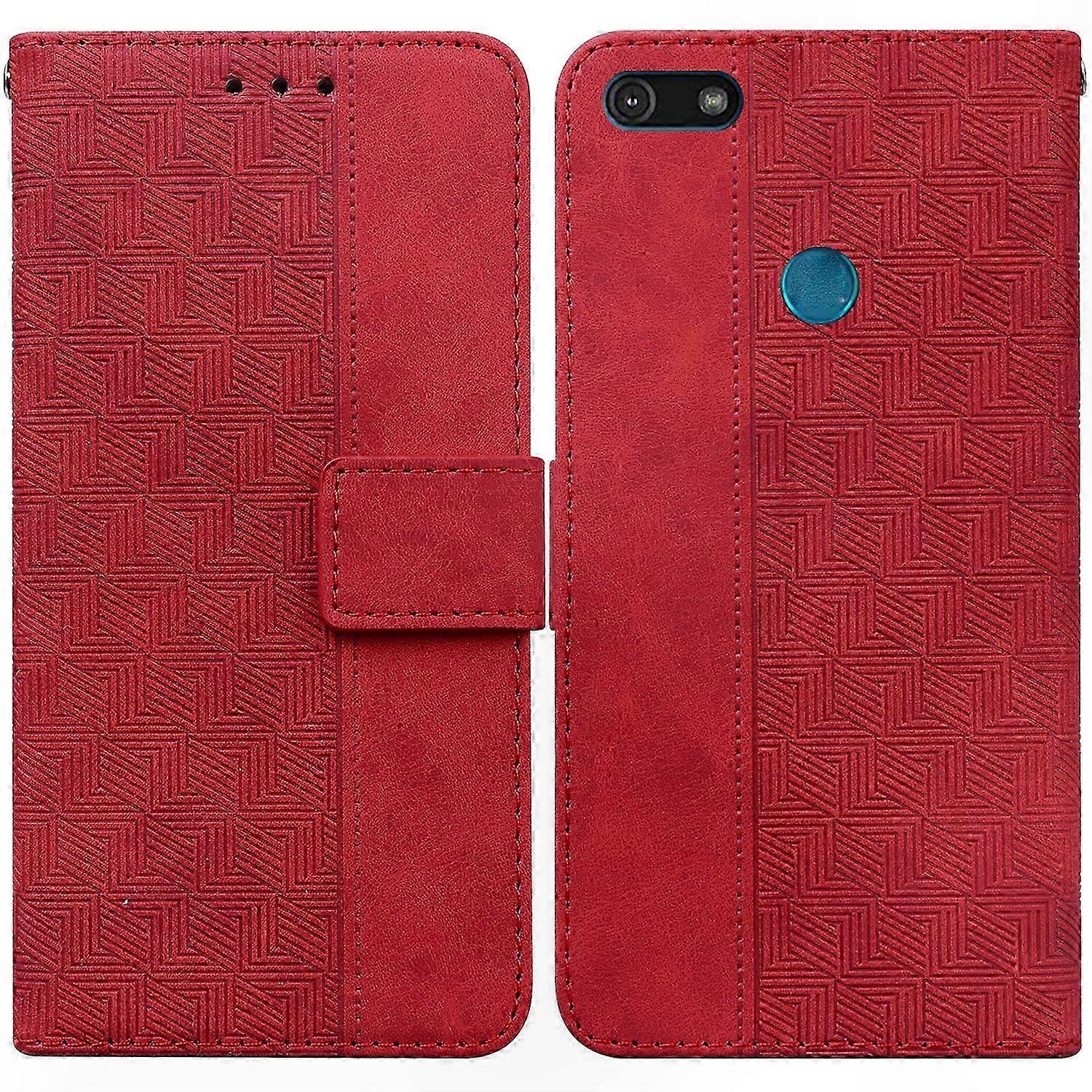Moto E6 Play Hülle Aus Geometrisch Geprägtem Leder, Schutzhülle Mit Eleganter Textur, Robuster Verarbeitung Und Raffiniertem Design, Passgenaue Hülle Für Smartphones, Hochwertiges Prägemuster.