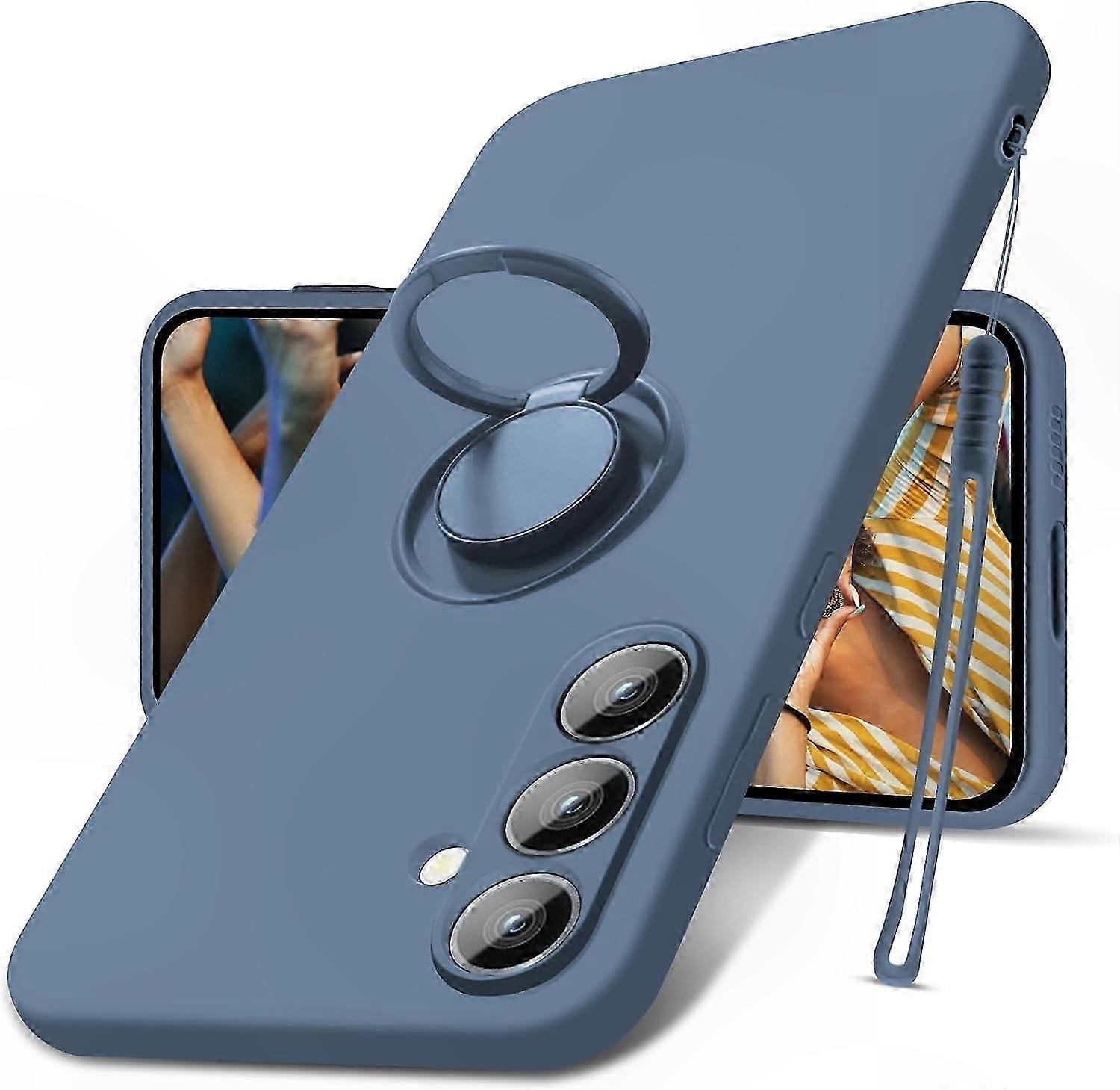 Flüssigsilikon-handyhülle Mit Handschlaufe Und Integriertem Ständer Für Samsung Galaxy S24, Weiche, Stoßfeste Hülle Mit Aufstellfunktion, Schlanker Und Leichter Schutz, Praktisches Zubehör Für Den Täg