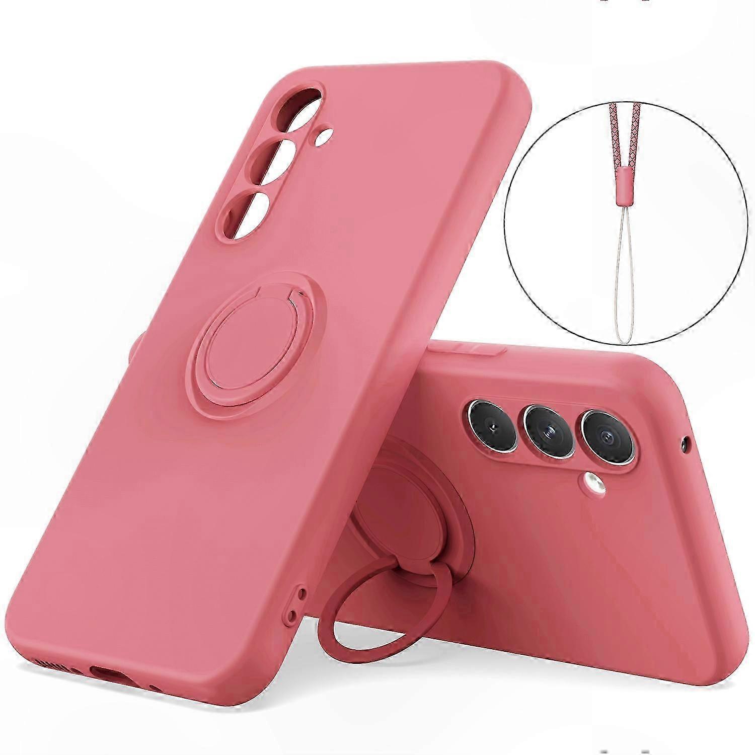 Flüssigsilikon-handyhülle Mit Handschlaufe Und Integriertem Ständer Für Samsung Galaxy S24, Weiche, Rutschfeste Hülle Mit Ausziehbarem Ständer, Schlanker Und Leichter Schutz, Praktisches Accessoire Fü