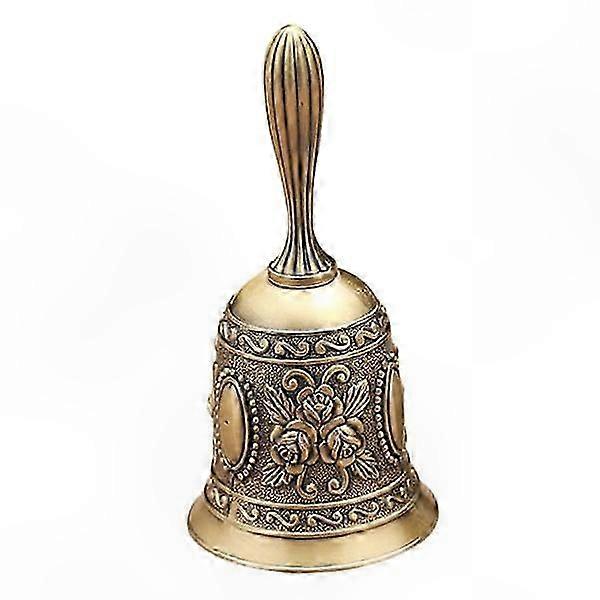 Tischglocke Aus Graviertem Metall, Rostbeständige Oberfläche, Geeignet Für Den Innen- Und Außenbereich, Klarer Klang, Robustes Und Elegantes Design.