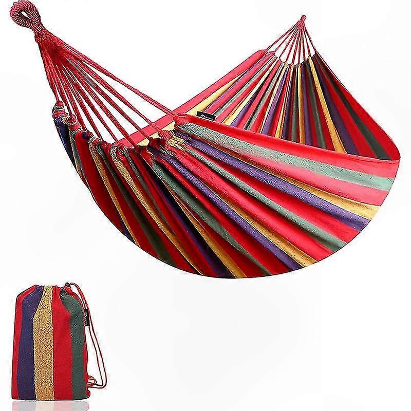 Outdoor-baumwollhängematte, 190 X 80 Cm, Tragkraft 200 Kg, Tragbare Größe Mit Tragetasche, Perfekt Zum Entspannen Im Garten Oder Auf Der Terrasse.