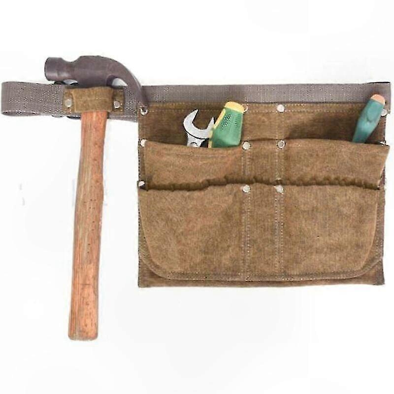 Robuste Gartentasche Mit Verstellbarem Gurt, Strapazierfähige Werkzeugtasche In Khaki, 29,5 X 22 Cm