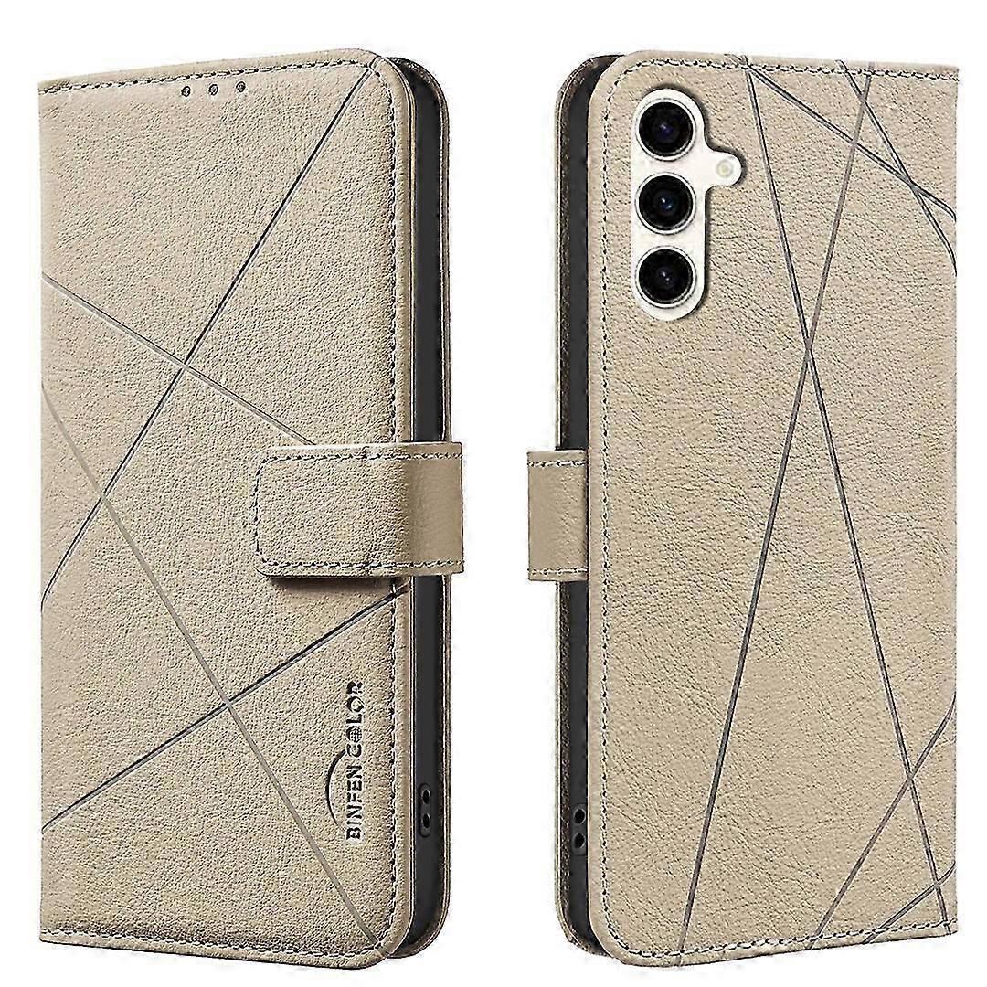 Lederhülle Für Galaxy S24/s25 Mit Rfid-geldbörse, Geometrisches Muster, Robuster Schutz, Bf35-hülle, Premium-finish.