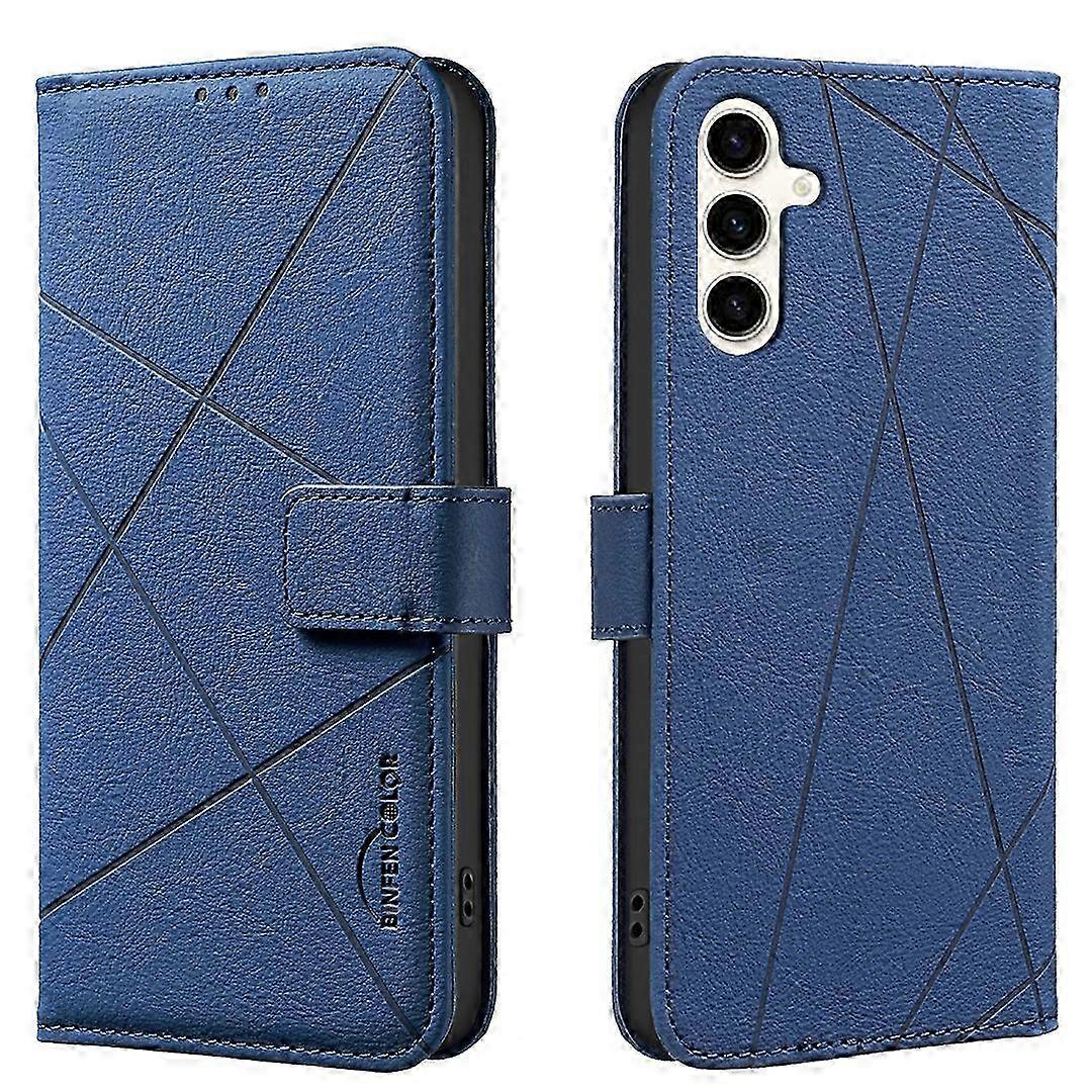 Lederhülle Für Samsung Galaxy S24/s25 Mit Rfid-geldbörse – Robuste, Geometrische Hülle, Premium-schutzhülle Bf35