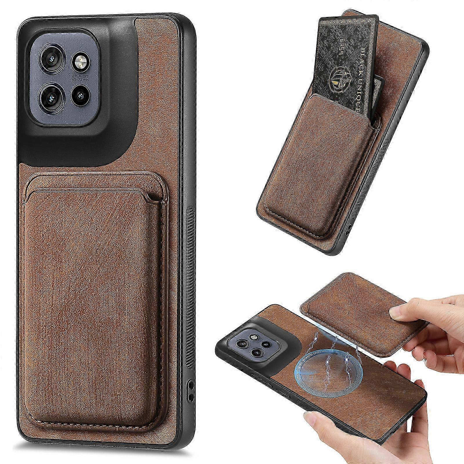 Retro Tpu-lederhülle Für 5g-smartphones, Mit Herausnehmbarem Kartenhalter Und Robustem Schutz, Kompatibel Mit Modernen Handys, Eleganter Vintage-stil, Stoßfeste Hülle, Praktische Tasche, Langlebiges H