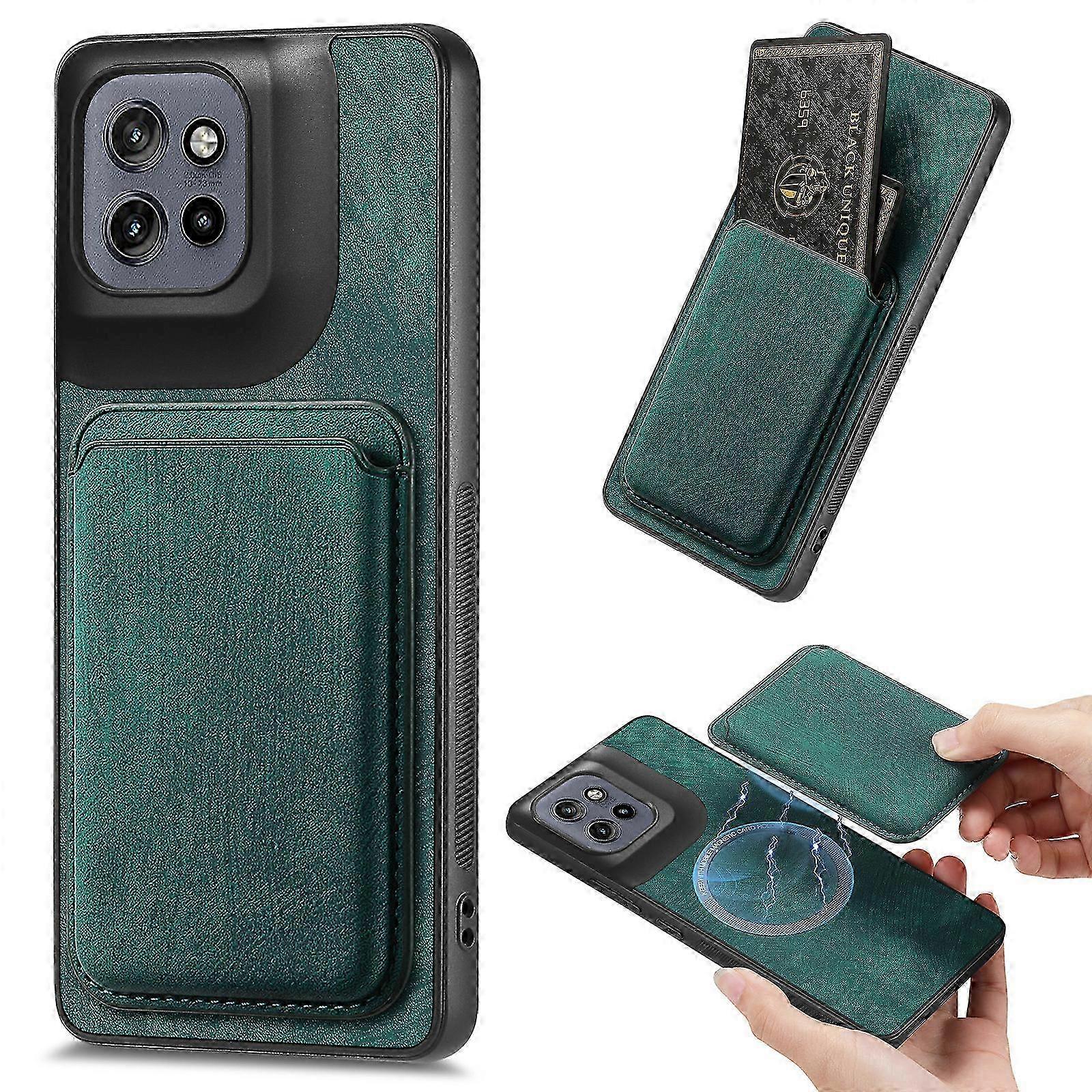 Retro-tpu-lederhülle Für 5g-smartphones, Abnehmbarer Kartenhalter, Robuste Hülle Mit Abnehmbarer Tasche, Stoßfester Schutz, Kompatibel Mit Allen Modellen