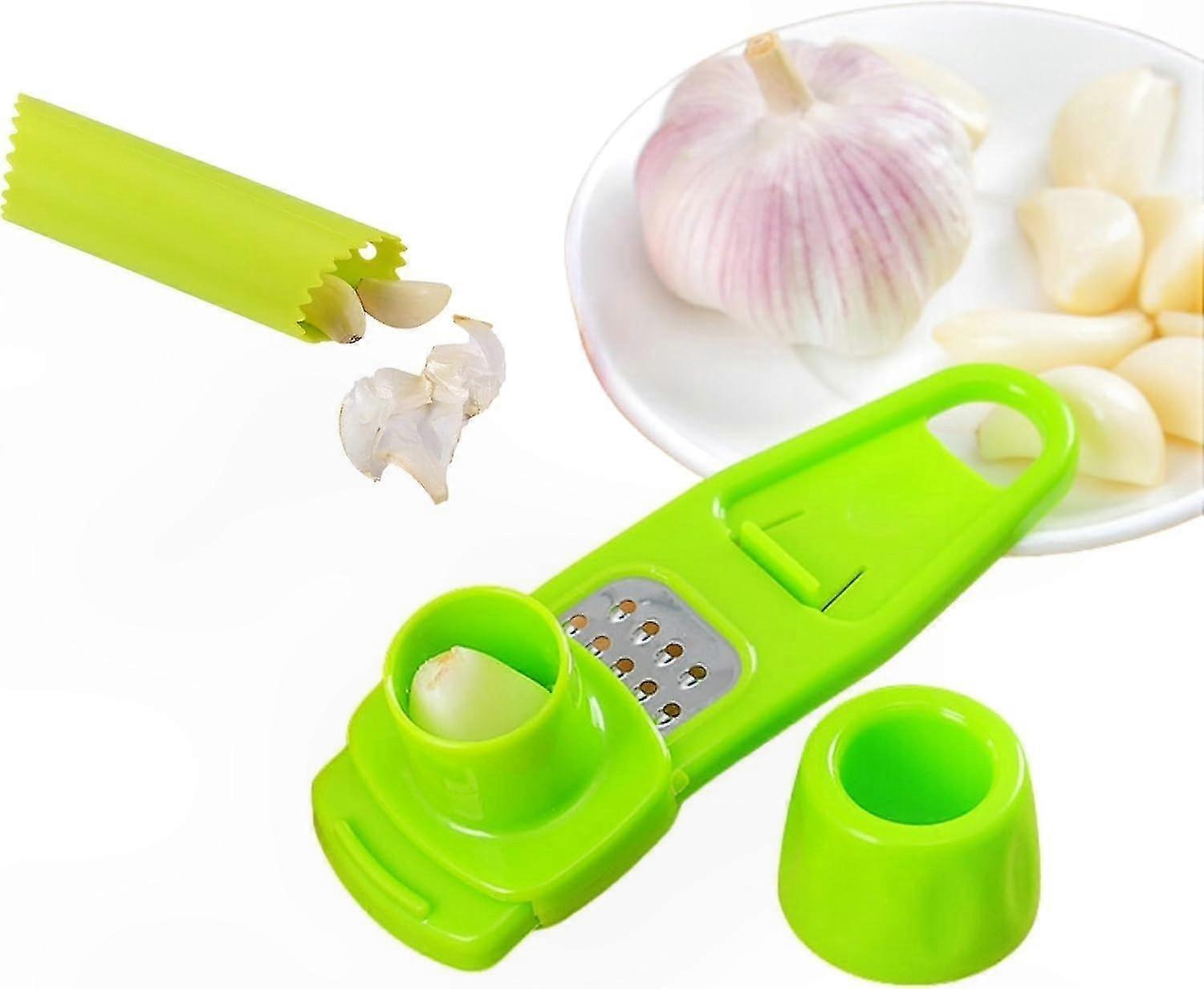 Knoblauchschälerrolle Aus Silikon Mit Reinigungsbürste, Rollende Knoblauchpresse Für Die Küche, Gemüsewerkzeug Zum Einfachen Und Schnellen Pressen Von Knoblauch.