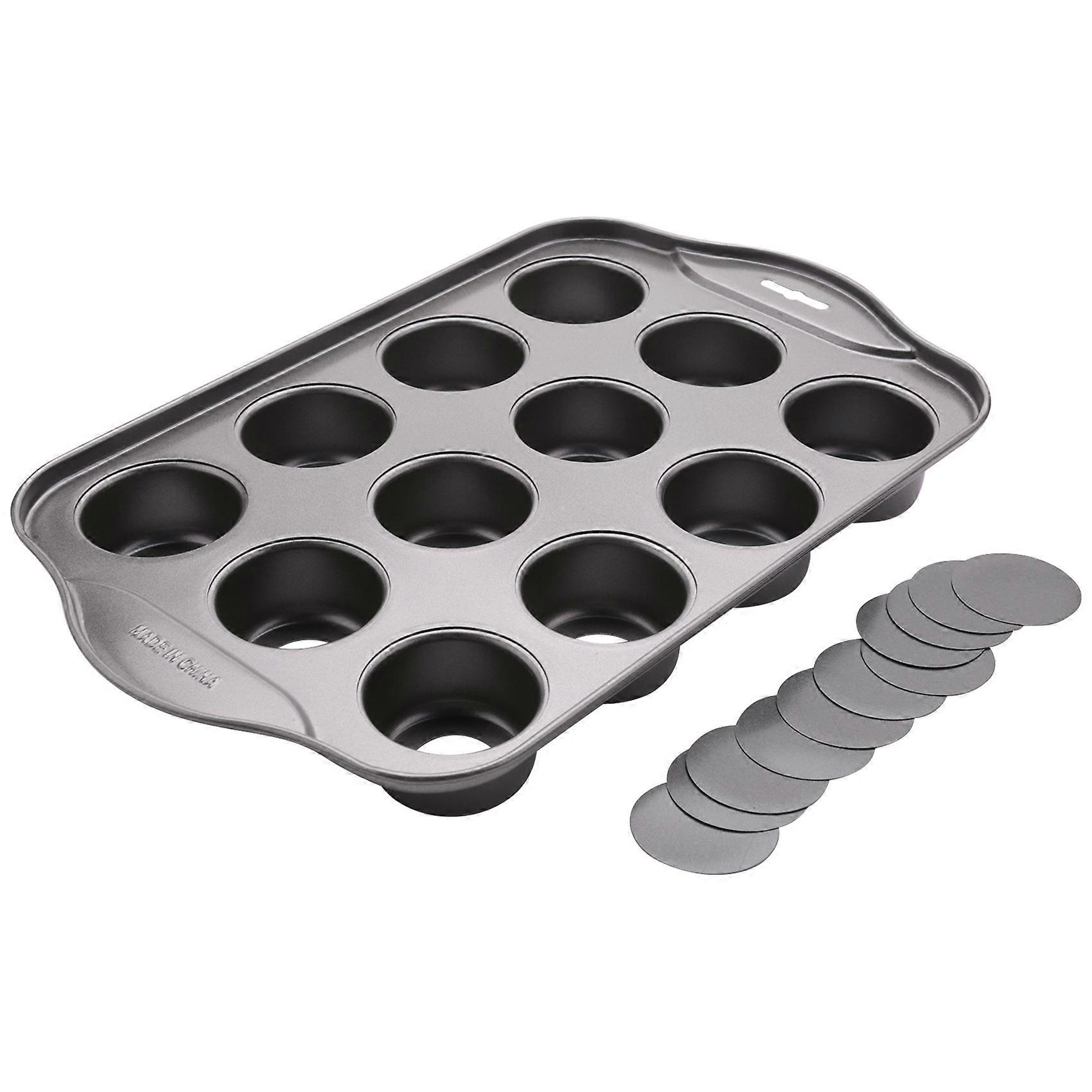 Mini-käsekuchenform Mit 12 Mulden Und 12 Herausnehmbaren Böden, Rechteckiges Backblech Aus Kohlenstoffstahl, Antihaftbeschichtet, Für Einzelne Desserts, Zum Backen Für Profis Und Hobbybäcker, Kompakte
