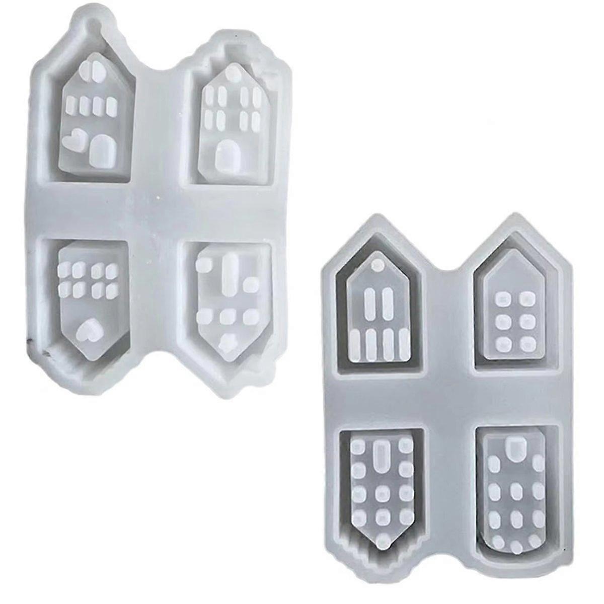 Silikon-hausform Für Partydekoration, Silikonhaus Für Kuchen, 3d-details, 4-teilig, Süße Und Dekorative Verwendung