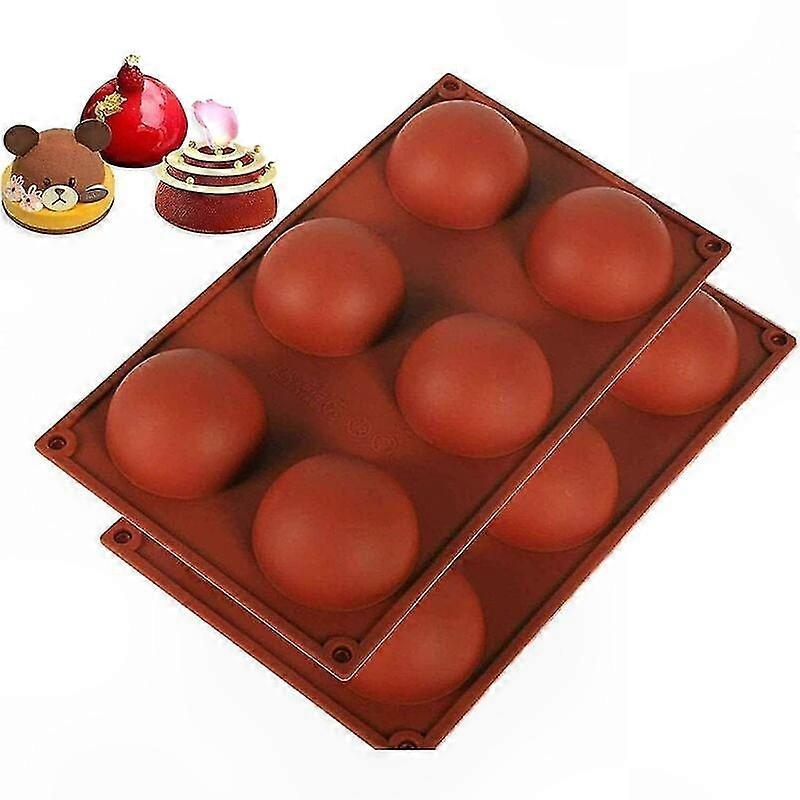 Silikon-backform-set, 2-teilig, Rund, Antihaftbeschichtet, Für Schokolade, Kuchen, Gelee, Pudding, Pralinen (halbe Tasse), Bpa-freies, Lebensmittelechtes Silikon